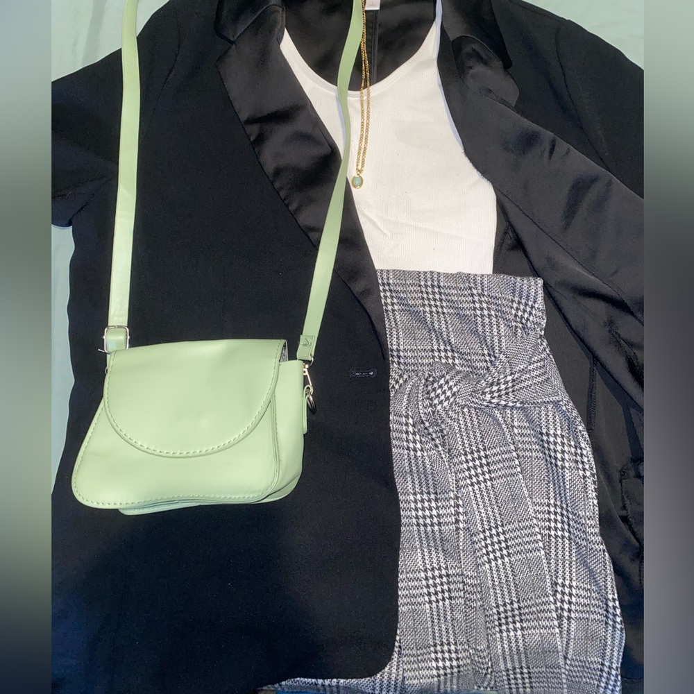 Black and White Tied Tight Mini Skirt